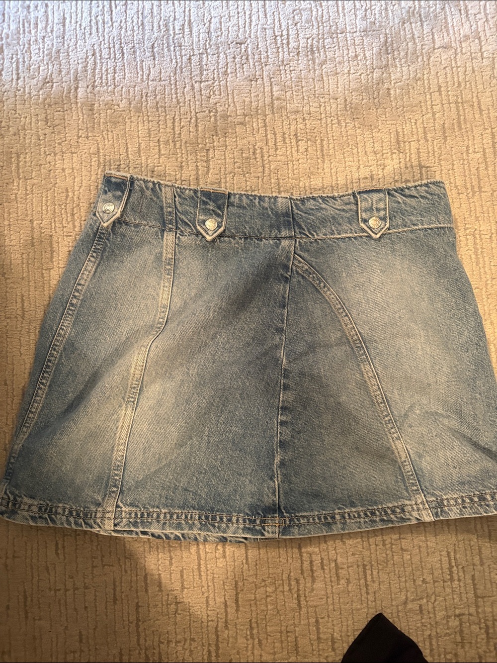 We The Free Light Blue Denim A-Line Skirt